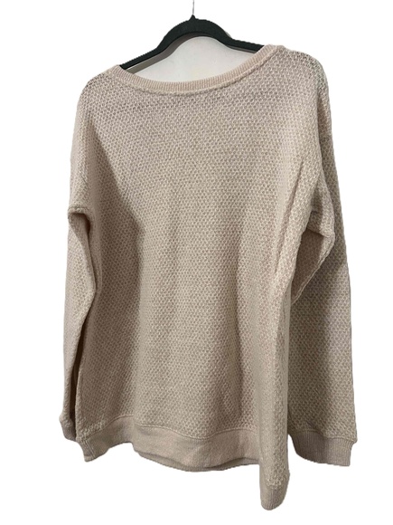 Uniqlo Round Neck Sweater Unisex Size Large Pink Wool Pullover, Long Sleeve - Picture 2 of 8